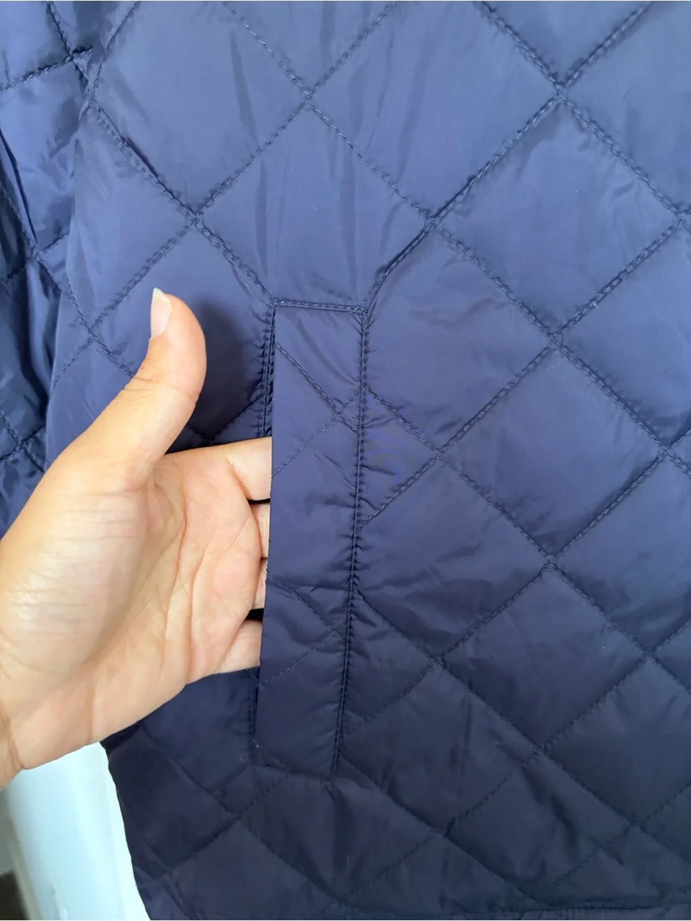 J.MCLAUGHLIN BLUE QUILTED FULL ZIP JACKET MENS LARGE